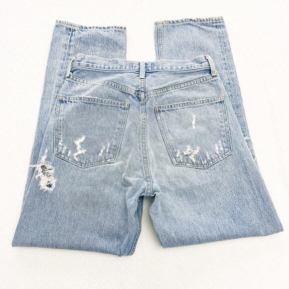 AGOLDE 90's Midrise Loose Fit Denim Distressed Ripped Jeans A069C-811 Size 25 - Picture 8 of 9